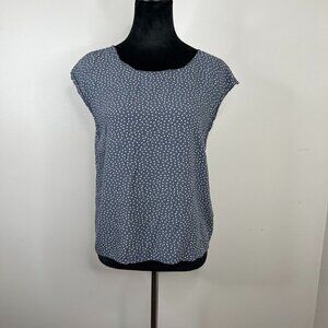 Abercrombie & Fitch Polka Dot Button Back Thick Strap Tank Cap Sleeve Top